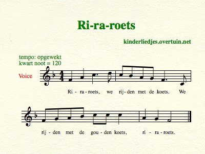sheet music dutch children's songs translated in english riding coach carriage