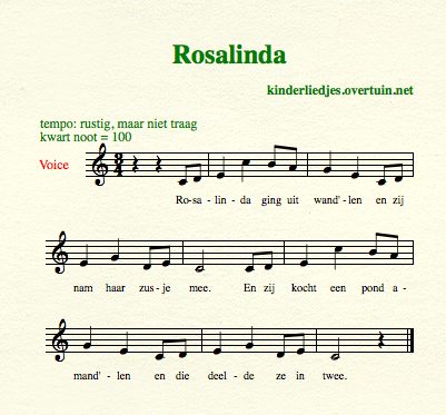 sheet music dutch children's songs songtext sister walking zusje