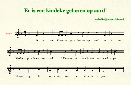 sheet music dutch christmas song kindeke geboren thumb