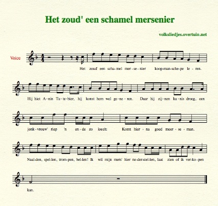 sheet music dutch medieval folk song daghet oosten thumb