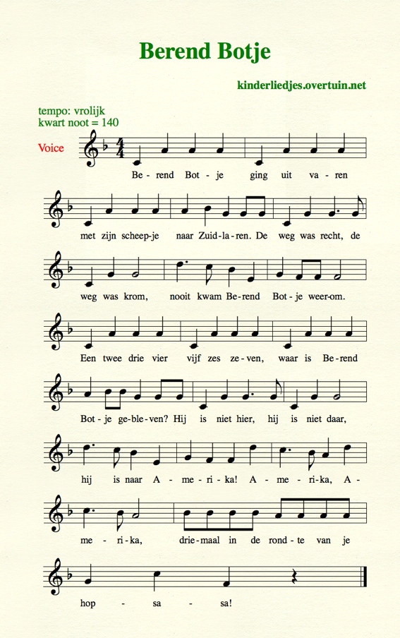 Kinderliedjes met muziek BC melodie kinderliedje traditionele Hollandse kinderliedjes Kinderliedjes met muziek BC melodie kinderliedje traditionele Hollandse kinderliedjes